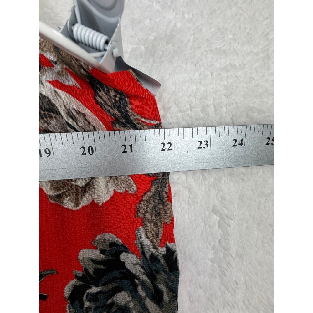 Karen Kane Tank Top Womens XL Red Floral Asymmetrical Layered V-Neck Sleeveless - Picture 5 of 11